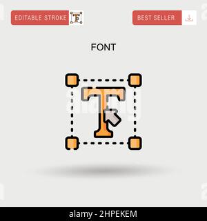 Einfaches Vektorsymbol für Schriftart. Stock Vektor