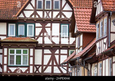 Malerische Häuser in Bad Sooden-Allendorf im Werra-Tal in Deutschland, Hessen Stockfoto