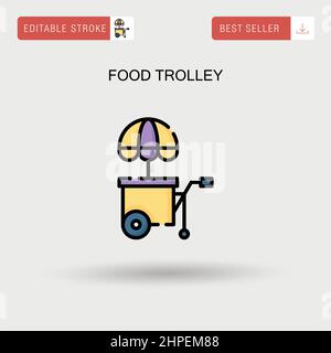 Einfaches Vektorsymbol für den Lebensmittelwagen. Stock Vektor