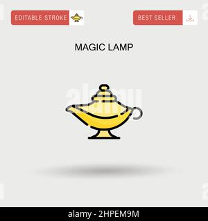 Magische Lampe einfaches Vektor-Symbol. Stock Vektor