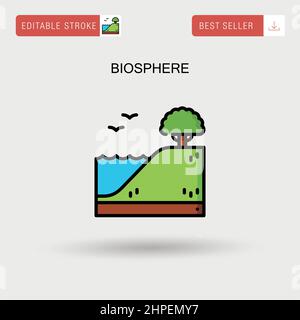 Einfaches Vektorsymbol für Biosphäre. Stock Vektor