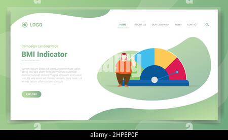 bmi-Body-Mass-Index für Website-Vorlage Landung Homepage Vektor-Illustration Stockfoto