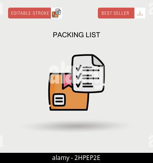 Packliste einfaches Vektorsymbol. Stock Vektor