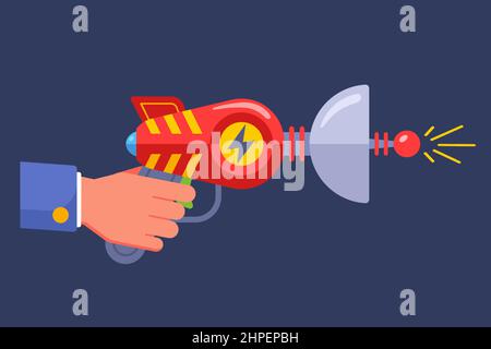 Alien Science Fiction Pistole. Flache Vektor-Illustration. Stock Vektor