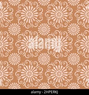 Nahtloses Blumenmuster mit schlichtem Ornamentmuster Stockfoto
