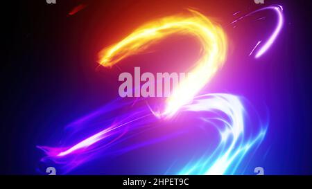 3D Illustration - Bunte Regenbogen glattes Licht abstrakte Wellen Stockfoto