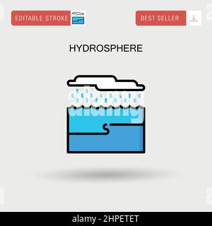 Einfaches Vektorsymbol für Hydrosphäre. Stock Vektor