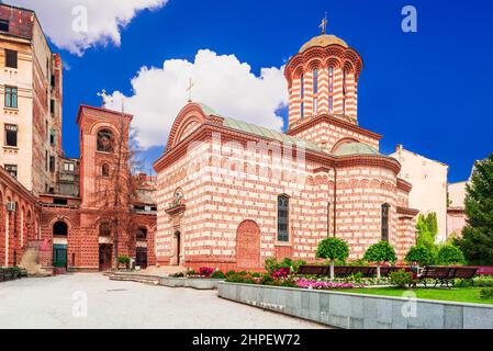 Bukarest, Rumänien. St. Anton, alte Hofkirche in der Altstadt der rumänischen Hauptstadt. Stockfoto
