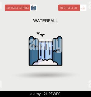 Einfaches Vektorsymbol „Wasserfall“. Stock Vektor