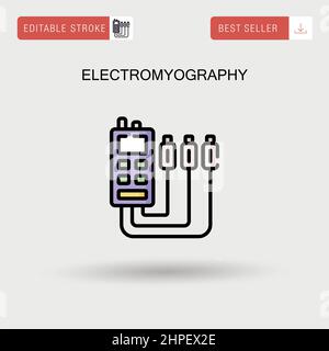 Einfaches Vektorsymbol für Elektromyographie. Stock Vektor