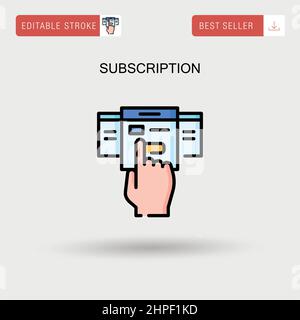 Abonnement einfaches Vektorsymbol. Stock Vektor