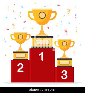 Podium mit Cups Stock Vektor