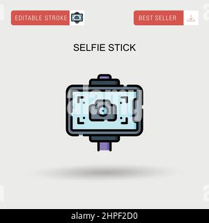 Selfie Stick einfaches Vektor-Symbol. Stock Vektor