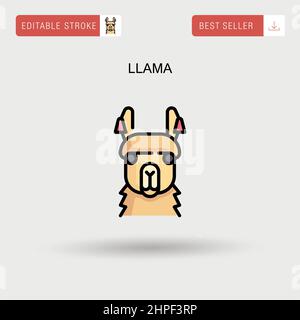 Einfaches Llama-Vektorsymbol. Stock Vektor