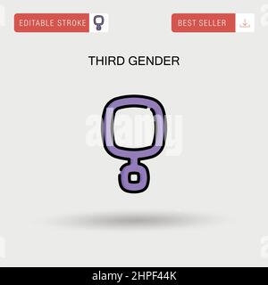 Drittes einfaches Vektor-Symbol des Geschlechts. Stock Vektor