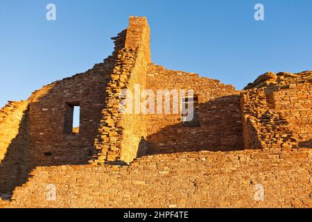 Pueblo Bonito, die Ruine eines alten Vorfahren Puebloan Indianerhaus im Chaco Culture National Historical Park. Chaco Culture ist eine UN Stockfoto