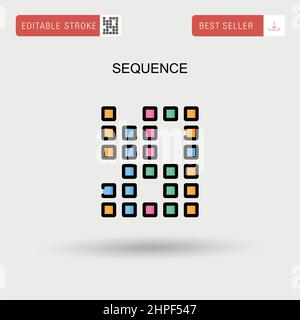 Einfaches Vektorsymbol „Sequenz“. Stock Vektor