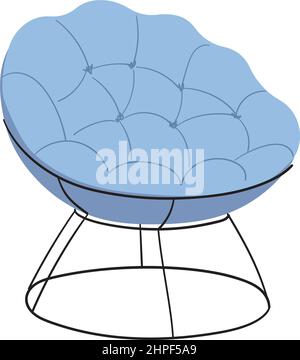 Moderner, moderner blauer Sessel. Vektorgrafik in einem flachen Stil. Stock Vektor
