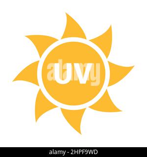 UV-Strahlung Symbol Vektor Solar-UV-Licht Symbol für Grafik-Design, Logo, Website, Social Media, mobile App, UI-Abbildung. Stock Vektor