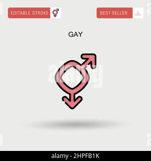 Einfaches Vektor-Symbol für Homosexuelle. Stock Vektor