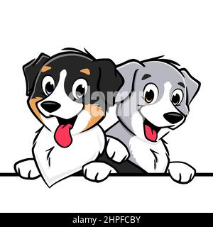 Vektor-Illustration von niedlichen Cartoon Hund Welpen für Design-Element Stockfoto