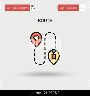 Einfaches Vektorsymbol für Routen. Stock Vektor