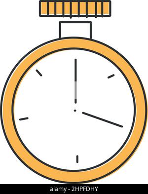 Elegantes, schlankes Sportstopwatch-Symbol auf weißem Hintergrund isoliert – Vektorgrafik Stock Vektor