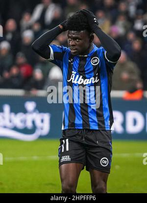 Kopenhagen, Dänemark. 20th. Februar 2022. Emmanuel Sabbi (11) von Odense Boldklub, der 3F beim Superliga-Spiel zwischen dem FC Kopenhagen und Odense Boldklub im Kopenhagener Park zu sehen war. (Foto: Gonzales Photo/Alamy Live News Stockfoto