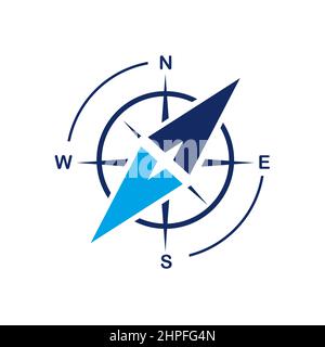 Navigationssymbol. Design-Vorlage für Kompasszeichen. Vektorgrafik Stock Vektor