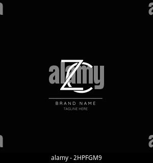 Alphabet ZC Anfangsbuchstabensymbol Logo Stock Vektor