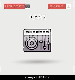 Einfaches Vektorsymbol für DJ-Mixer. Stock Vektor