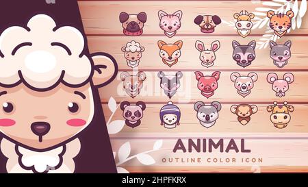 Zeichentrickfigur Tier Symbol Stock Vektor