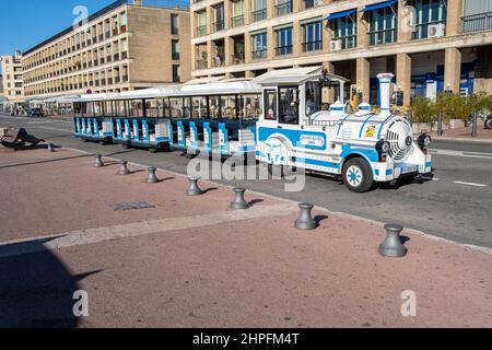 Train Touristique, Vieux Port, Marseille Frankreich Stockfoto