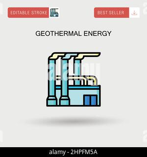Einfaches Vektorsymbol für geothermische Energie. Stock Vektor
