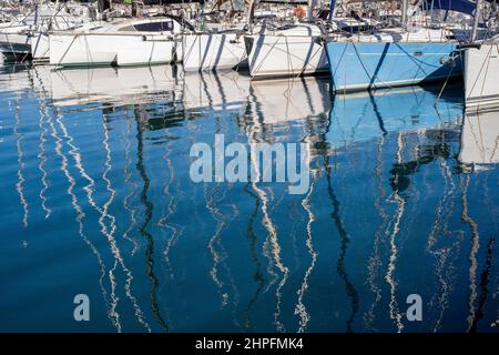 Reflet,Vieux-Port, Quai de Rive-neuve, Marseille, Frankreich Stockfoto