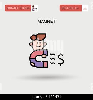 Einfaches Vektor-Symbol für Magneten. Stock Vektor