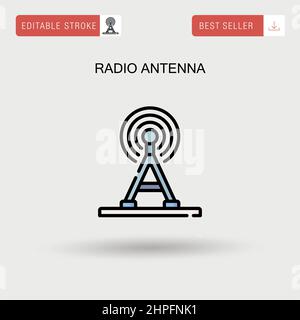 Einfaches Vektorsymbol für Radioantenne. Stock Vektor