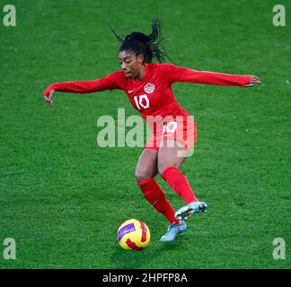 NORWICH, Großbritannien, FEBRUAR 20: Ashley Lawrence (Paris Saint-Germain) aus Kanada während des Arnold Clark Cup zwischen Deutschland und Kanada bei Carrow RO Stockfoto