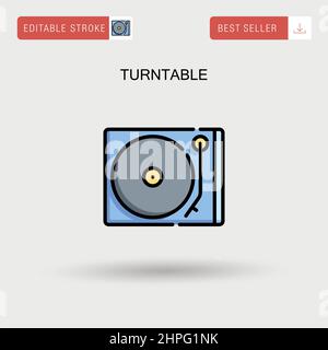 Einfaches Vektorsymbol für Drehtisch. Stock Vektor