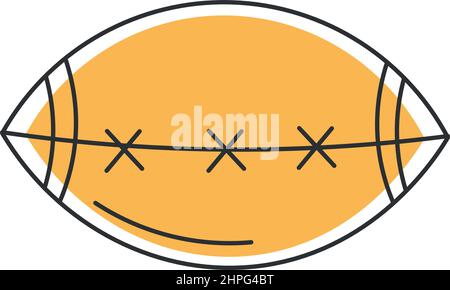 Stilvolles Rugby-Symbol mit dünnen Linien auf weißem Hintergrund - Vektorgrafik Stock Vektor