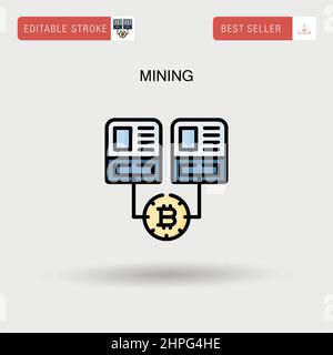 Einfaches Vektorsymbol für das Mining. Stock Vektor