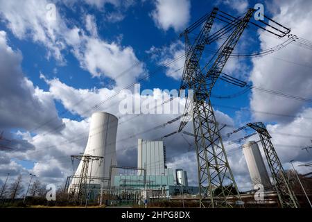 STEAG Blockheizkraftwerk Walsum, Kohlekraftwerk am Rhein Stockfoto