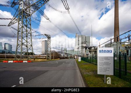 STEAG Blockheizkraftwerk Walsum, Kohlekraftwerk am Rhein Stockfoto