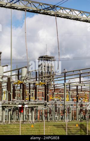 STEAG Blockheizkraftwerk Walsum, Kohlekraftwerk am Rhein Stockfoto