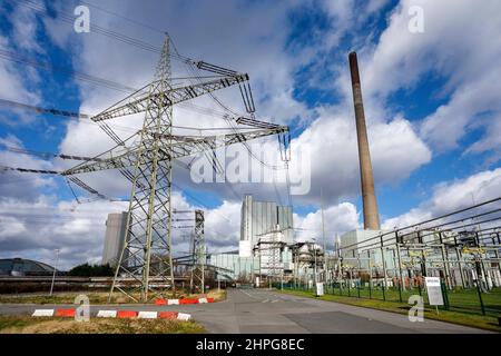 STEAG Blockheizkraftwerk Walsum, Kohlekraftwerk am Rhein Stockfoto