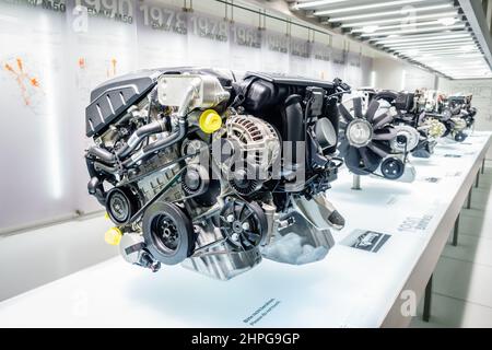 München, 29. September 2015: BMW-Motoren im BMW Museum in München Stockfoto