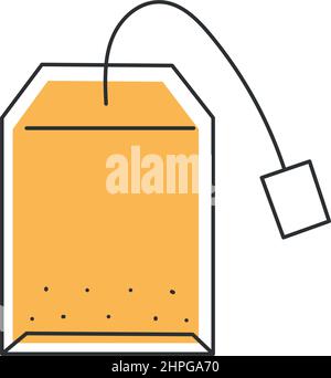 Stilvolle dünne Linie Teebeutel Symbol isoliert auf weißem Hintergrund - Vektor-Illustration Stock Vektor
