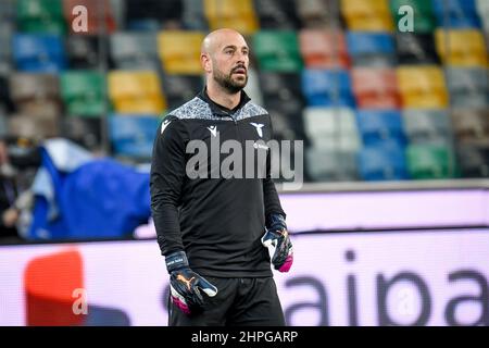 Friuli - Stadion Dacia Arena, Udine, Italien, 20. Februar 2022, Latiums Porträt Pepe Reina während der Udinese Calcio vs SS Lazio - italienische Fußballserie Stockfoto