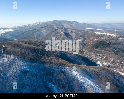 Luftaufnahme des Vitosha Berges in der Nähe des Boyana Distrikts, Sofia Stadt, Bulgarien Stockfoto