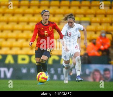 NORWICH, Vereinigtes Königreich, FEBRUAR 20: Aitana Bonmati Leon Cebrian (Bonmati Conca) (Barcelona) aus Spanien während des Arnold Clark Cup zwischen England Women und Stockfoto